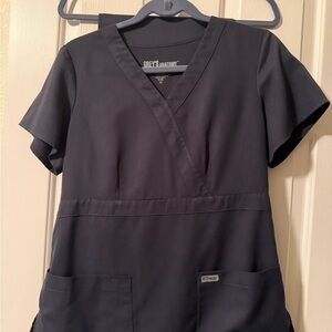 (2-piece set) Grey's Anatomy Charcoal Scrub Ensemble (top and matching pant)